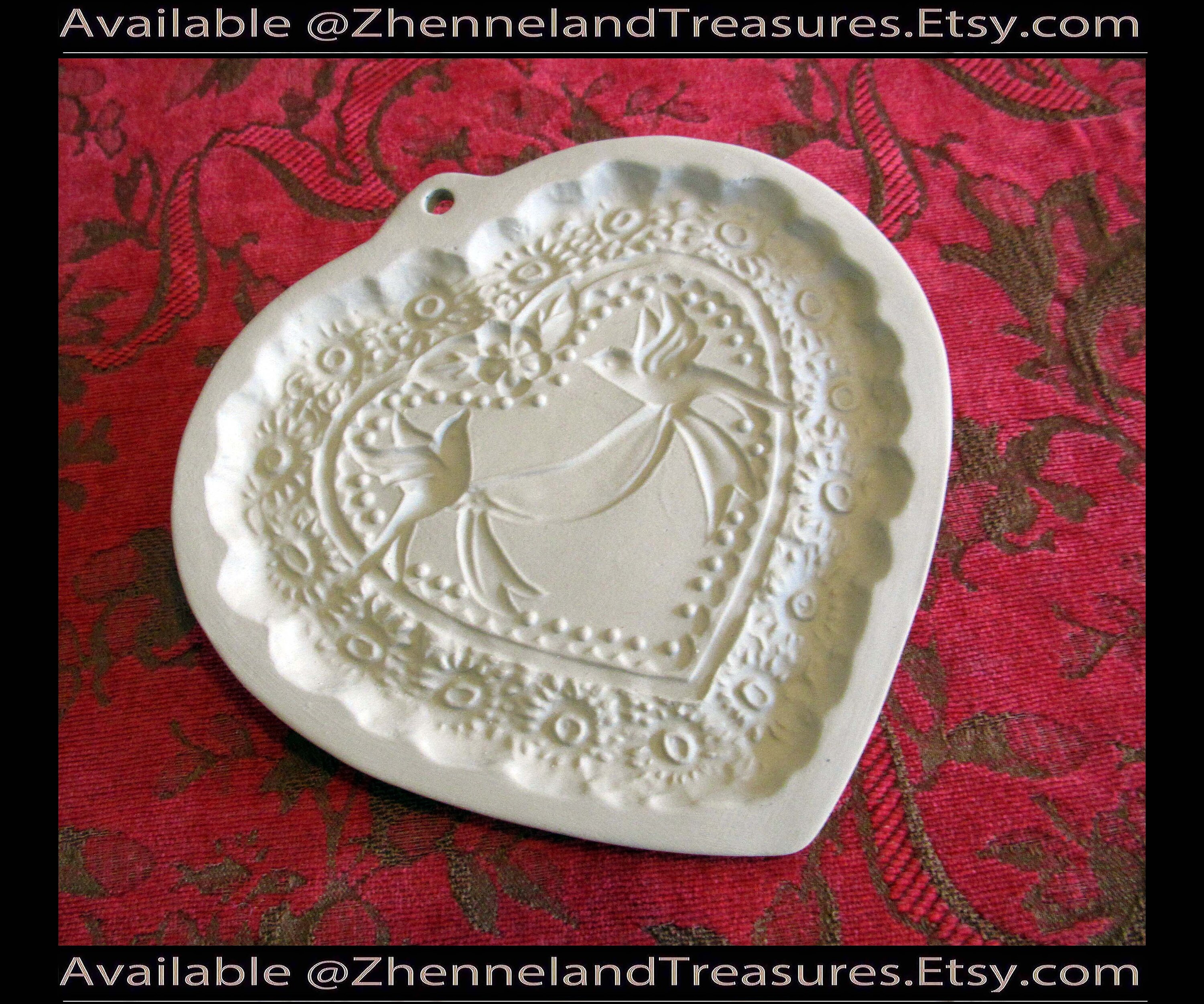 Vintage Ceramic 5 3/4 Cookie Press Mold Folk Art Etsy