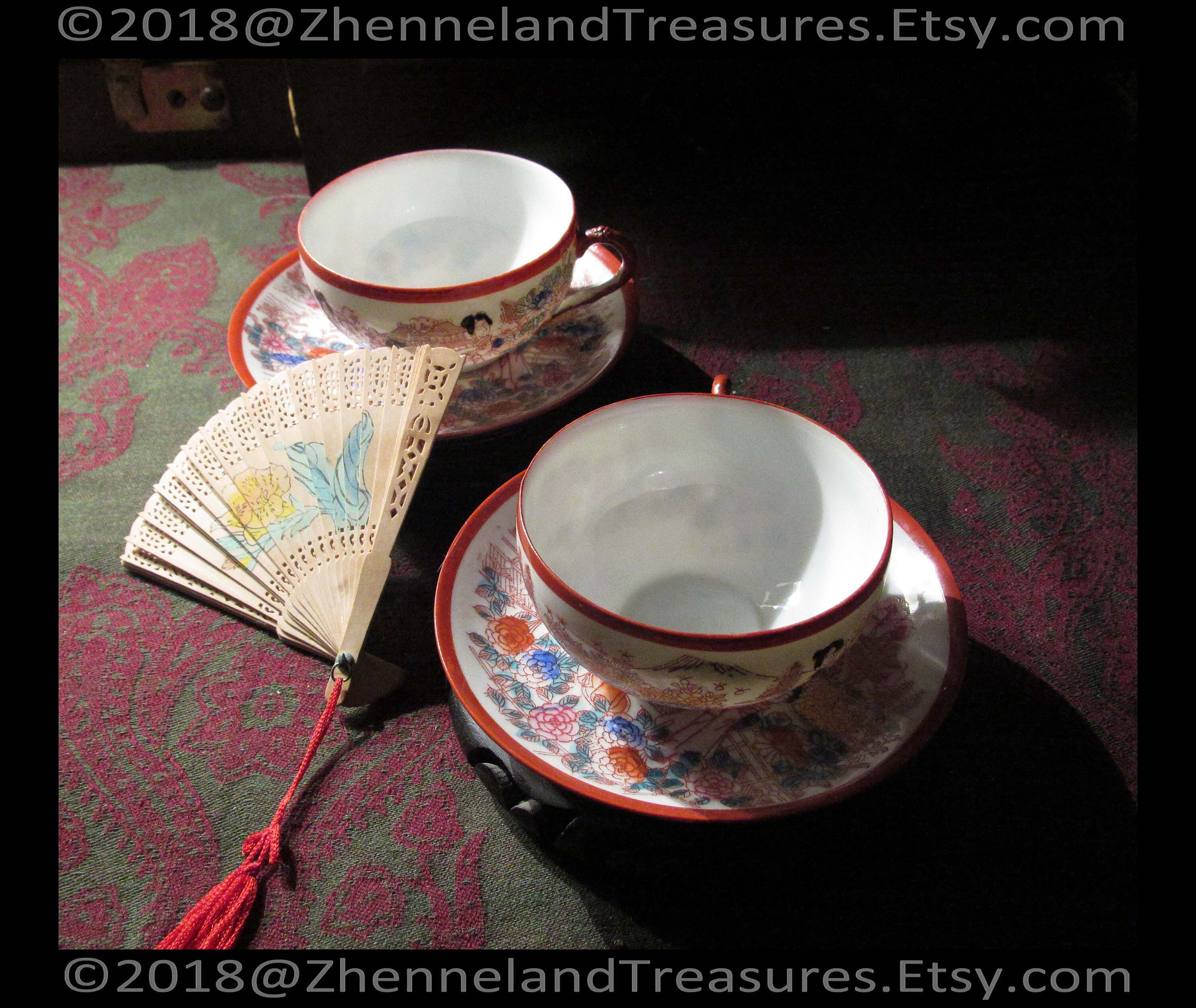 geisha girl tea cups