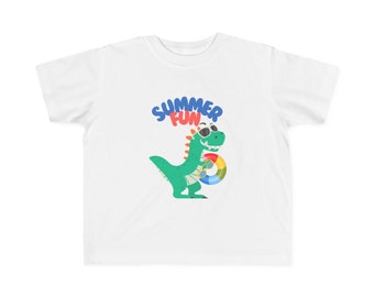 T-shirt en jersey fin pour tout-petit, dinosaure amusant estival