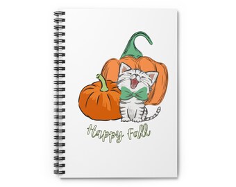 Spiral Notebook - Ruled Line, happy fall