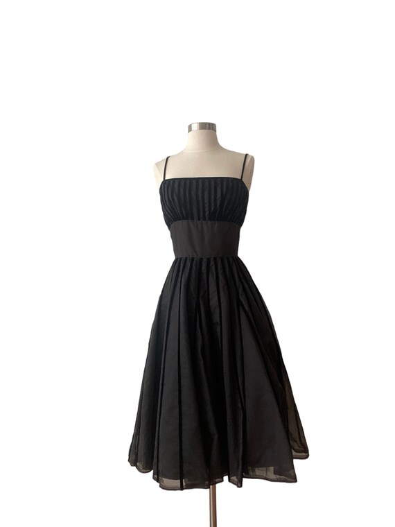 Black Velvet Cocktail Dress  1950s Rappi - image 9