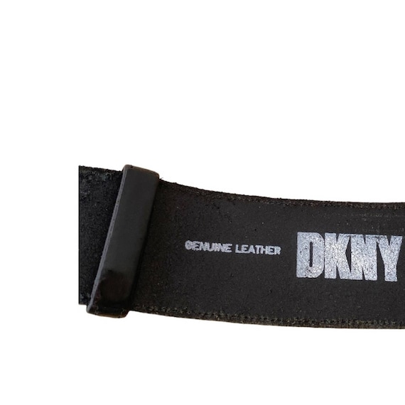 DKNY Black Leather Belt with Silver Chains Moto 1… - image 6