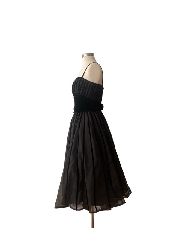 Black Velvet Cocktail Dress  1950s Rappi - image 7