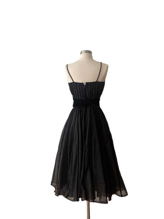 Black Velvet Cocktail Dress  1950s Rappi - image 8