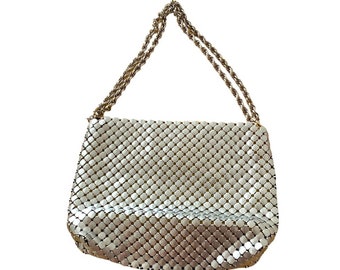 Vintage 1960s Whiting and Davis Silver Chainmail Purse Chainmaille