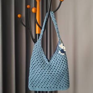 Crochet Bag Bunny, Shoulder Crochet bag, Tote Bag, Handbag Crochet, Crochet Hobo Bag, Knitting Bag , Tote Crochet Bag, Handmade Crochet Bag zdjęcie 3