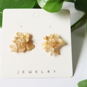 Weiße Hortensie Ohrringe, echte Blume Harz Exquisite Ohrringe, handgefertigte trocken gepresste Blumenohrringe, Brautschmuck, Muttertagsschmuck
