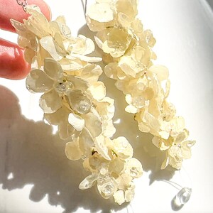 Hydrangea Floral Drop Earrings,Handmade Dried Flower Earrings,Preserved Flower Earrings,White Hydrangea,Bridesmaid Jewelry,Birthday gift