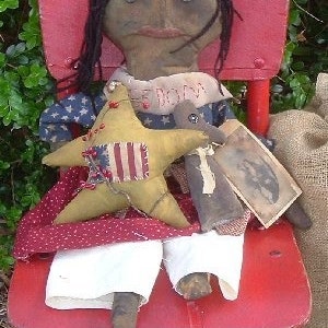 PRIMITIVE ALL AMERICAN Pouting Martha Doll E Pattern Ofg Team image 2