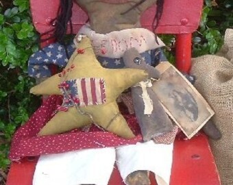 Digital American Primitive American Country Doll E Pattern