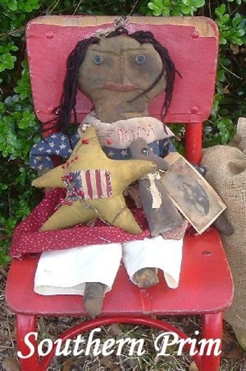 PRIMITIVE ALL AMERICAN Pouting Martha Doll E Pattern Ofg Team image 2