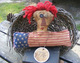USA All American Primitive Raggedy Ann Shelf Sitter E Pattern