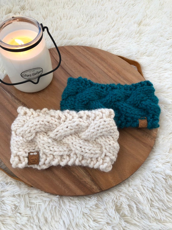 Braided Cable Headband | Cabled Ear Warmer | Knitted Winter Ear Warmer | Knit Women's Headband | Knit Cable Headband | Teen Headband