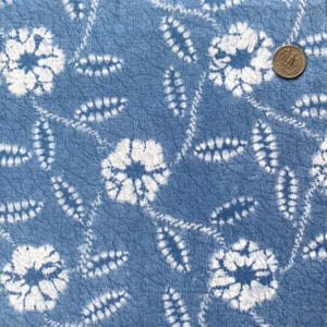 Shibori tie-dye print cotton fabric with floral pattern, Japanese fabric, sold by the half yard,