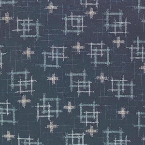 Igeta pattern (parallel cross) in navy, Japanese cotton fabric, sold by the 1/2 yard,