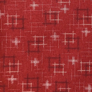 Igeta pattern (parallel cross) in dark red, Japanese cotton fabric, sold by the 1/2 yard,