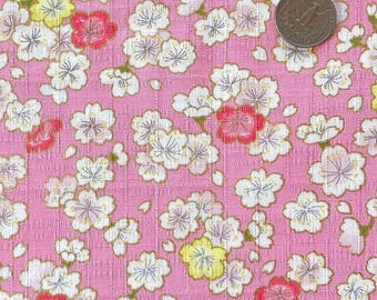 Japanischer Baumwollstoff, Dobbystoff auf rosa Grund, Meterware