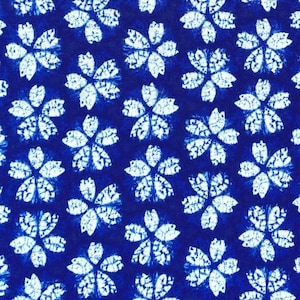 Shibori tie-dye print cotton fabric with cherry blossom pattern, Japanese cotton fabric, sold by the half yard,