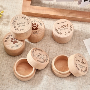 Personalized Pet Fur Memory Box, Custom Engraved Pet Memorial Keepsake, Dog & Cat Hair Storage, Pet Loss Gift, Wooden Pet Memorial Box