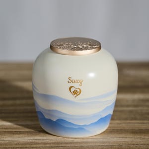 Small Cremation Urn for Ashes, Custom pet name, Cat or Dog Memorial Jar, Pet Paw Urn with Name and Date