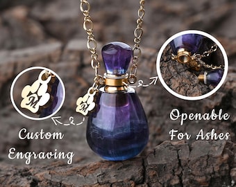 Collana personalizzata con mini urna per animali domestici, mini urna ricordo in cristallo, collana commemorativa con urna per animali, ricordo di capelli, gioiello per cremazione per la perdita di cani e gatti