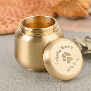 Personalized Mini Memorial Urn, Dog Mini Urn, Custom Engraved Dog and Cat Hair Memorial Keepsake, Custom Pet Fur Memory Box, Pet Loss Gift
