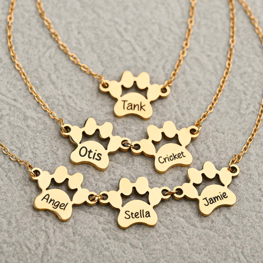 Custom Engraved Paw Print Bracelet for Pet Lovers, Pet Memorial Jewelry ...
