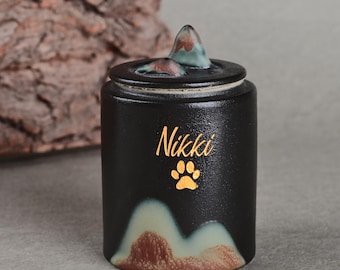 Personalized Pet Memorial Urn, Custom Ceramic Ashes Keepsake, Handmade