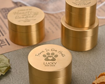 Custom Brass Pet Urn: Engraved Memorial Keepsake