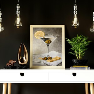 Martini Glass Wall Art – Elegant Cocktail Print for Kitchen, Bar Cart, or Lounge Decor