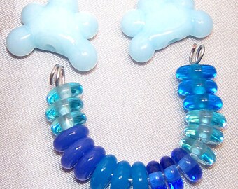 Handmade Lampwork Glass Rain Clouds Bead Set by Cara