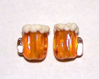 Handmade Lampwork Oktoberfest Beer Beads by Cara