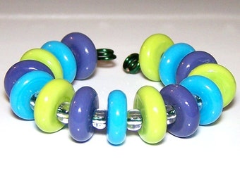 Funky Candy Style Lampwork Spacer Beads by Cara