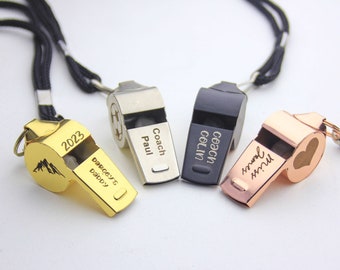 Personalized Sport Gift for Coach,Personalized Whistle Necklace,Custom Coach Whistle,Engraved Stainless Coach Whistle custom Teacher Gift