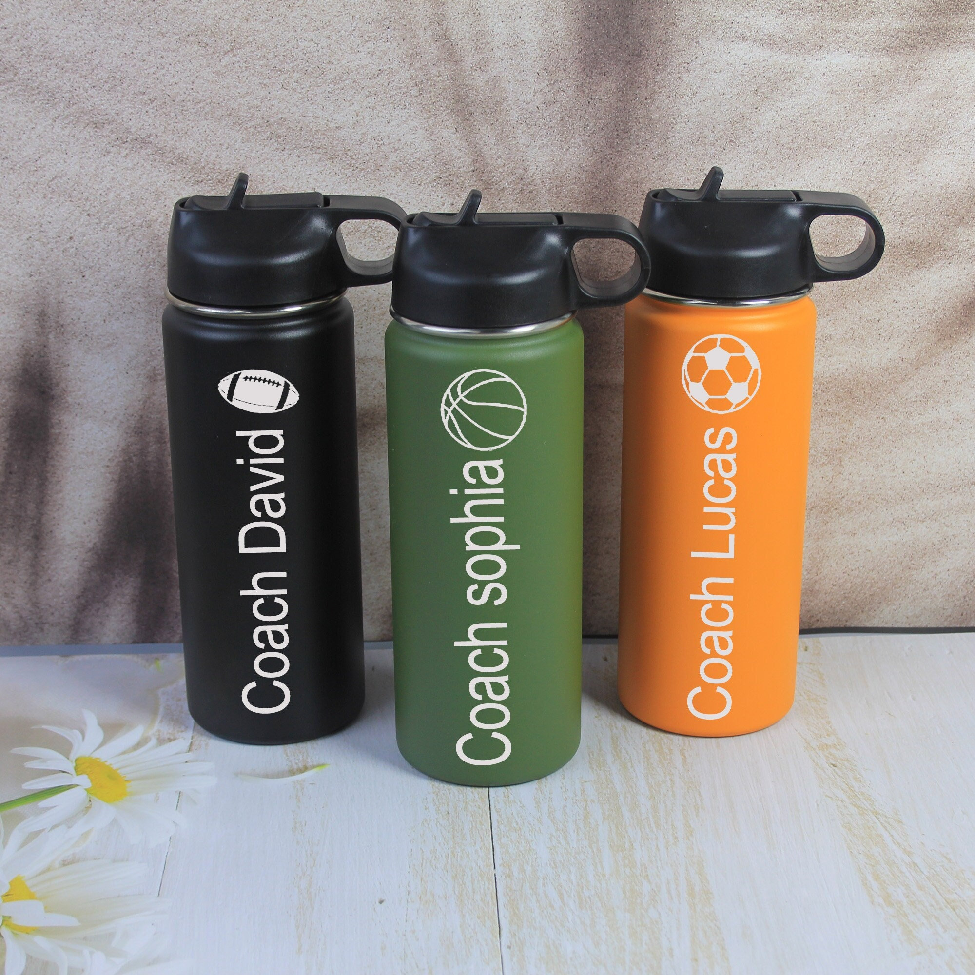 Personalized Water Bottle, Customized Name Water Bottle,Outdoor water bottle,Sport Gift for Coach| Custom Sport Water Bottle | Teacher Gift
