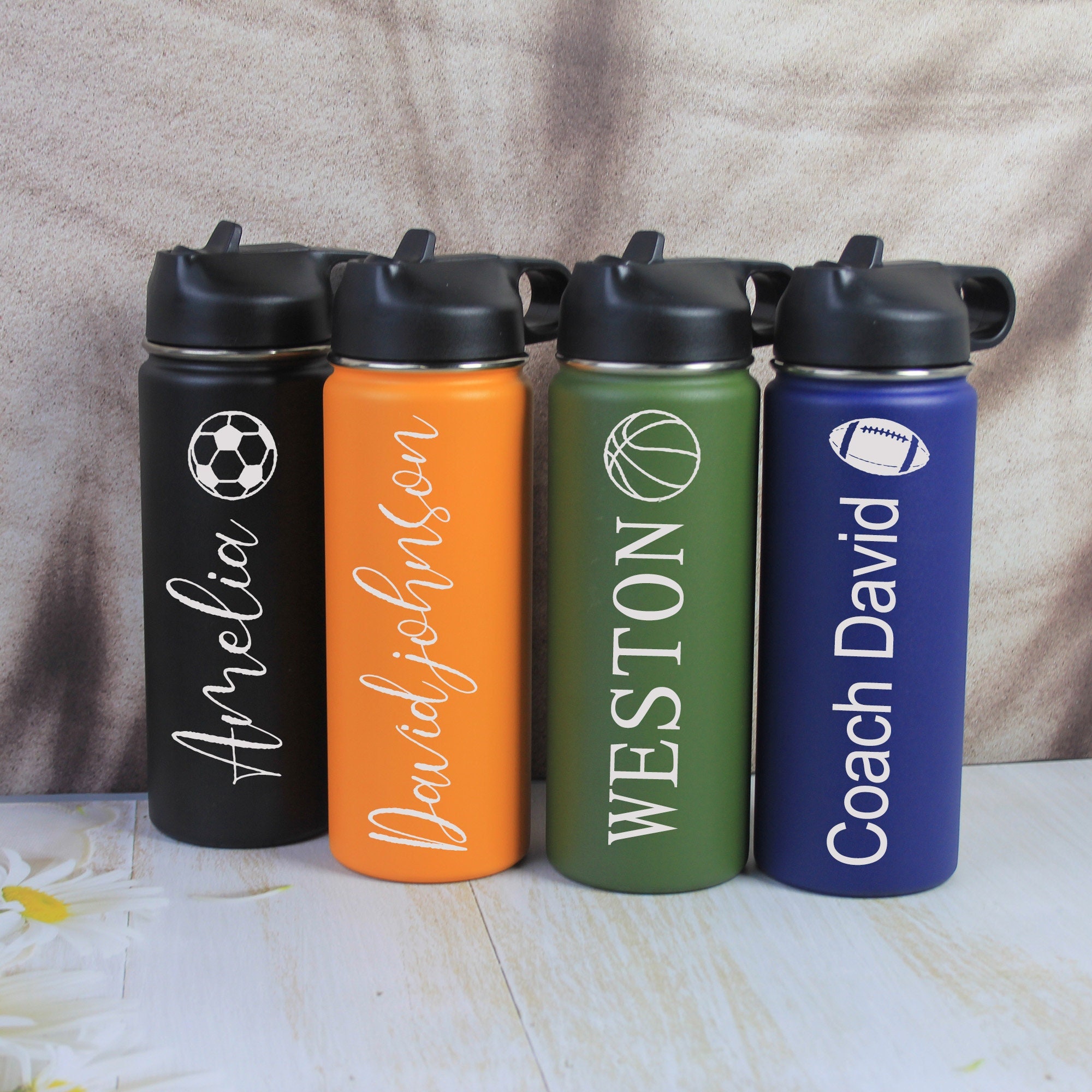 Personalized Water Bottle, Customized Name Water Bottle,Outdoor water bottle,Sport Gift for Coach| Custom Sport Water Bottle | Teacher Gift