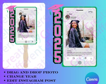 Grad Scroll Template Bundle Graduation Fan Template, Editable in Canva ...