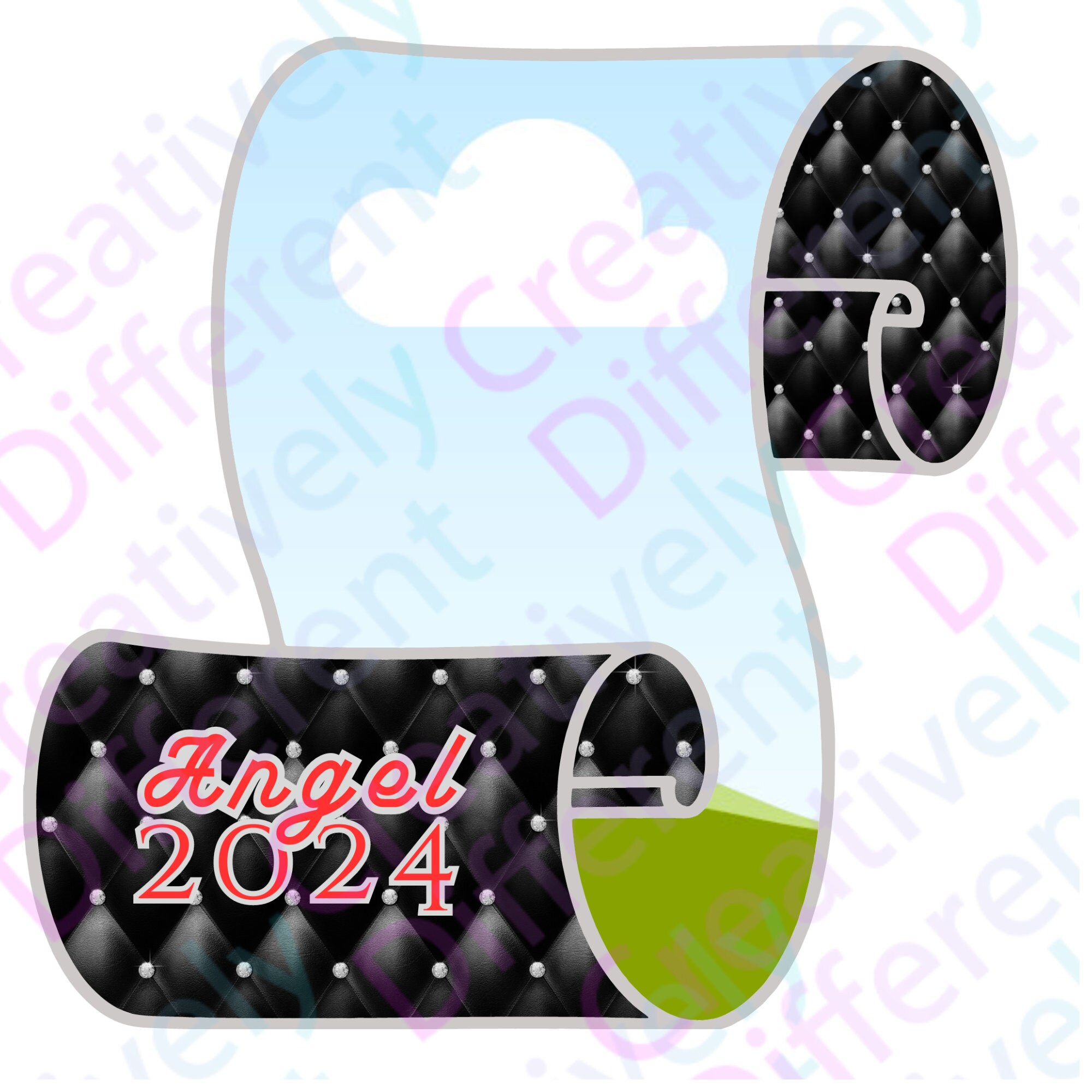 Diamond Tufted, Grad Scroll Template Bundle Graduation Fan Template ...