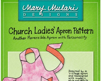 Apron Pattern-Church Ladies Apron Pattern by Mary Mulari-Free US shipping