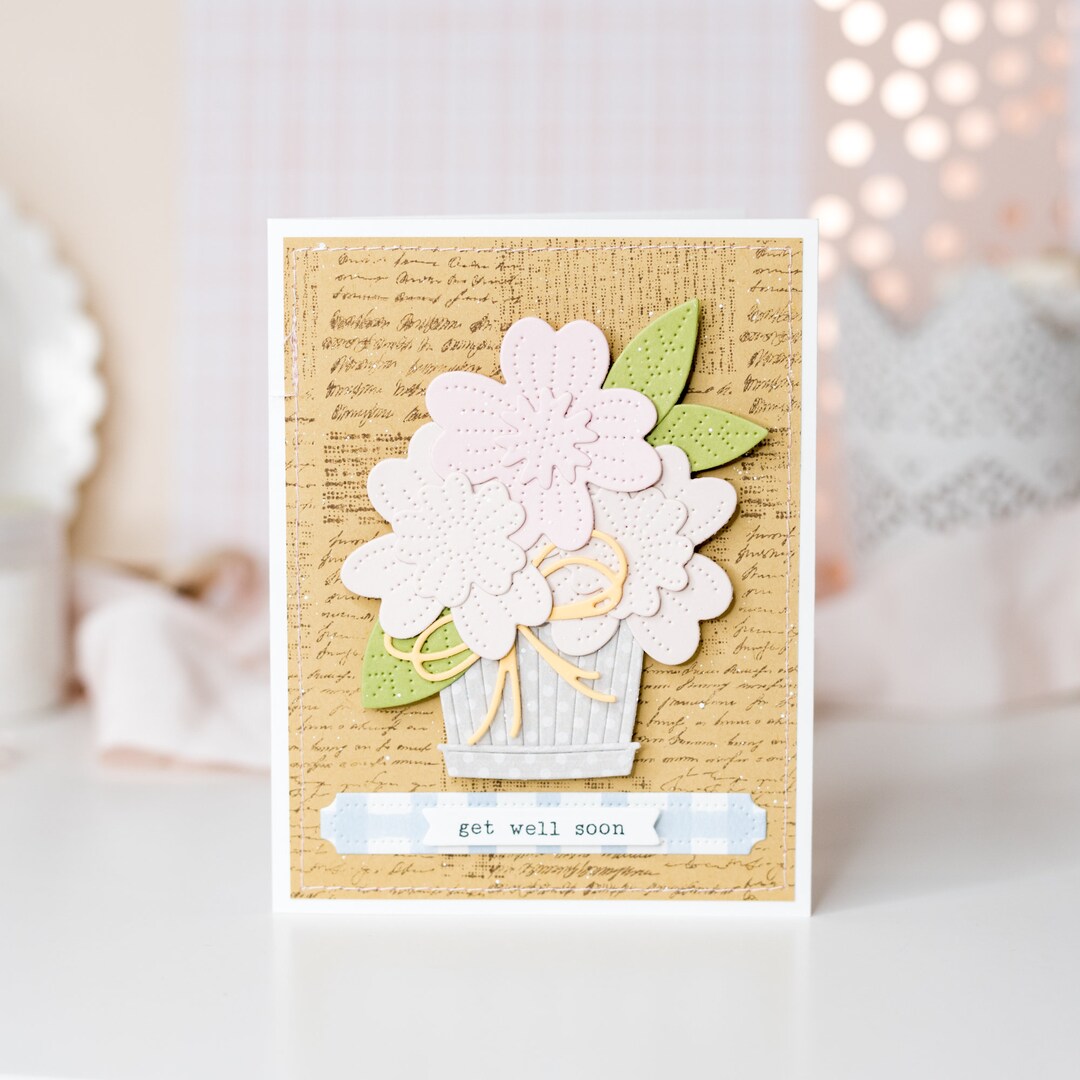 Handmade Get Well Soon Card With Flowers Get Well Handmade - Etsy