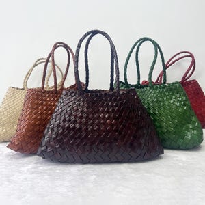 X-Large handgemachte Vintage Rindsleder Handtasche, Retro gewebte Leder Umhängetasche, Handgefertigte Tragetasche, Geschenk für sie, Trendy Damen HOBO Tasche Geschenk