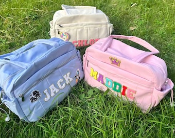 Personalized Duffel Bag : Custom Chenille Letter Duffel Bag, Waterproof Inner Bag, Dance Bag, Sport Bag, gifts for her