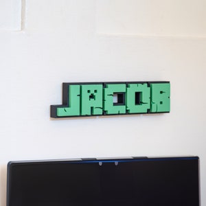 Personalised Block Mining Namesign | Gaming Decor | Kids Room Decor | Gamers Gift | Customised Room Decor