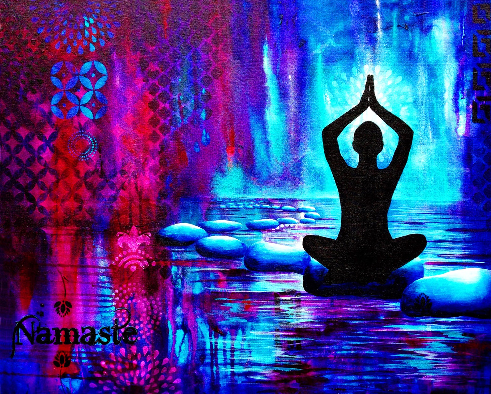 Namaste Yoga Painting GICLEE PRINT On Fine Art Paper Abstract Acrylic   Il 1588xN.2839979728 9pb9 