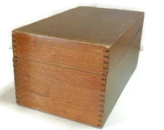 Vintage Wood File Box Dovetailed Wood Office Storage Box Etsy