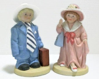 Playing Dress-Up Homco Figurines of Children | Boy And Girl Figurines Dressed in Mom & Dad's Clothes