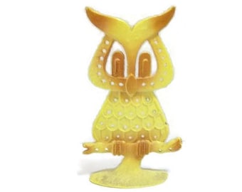 Retro Boho Yellow Owl Earring Holder