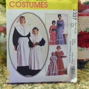 Prairie Style Or Pilgrim Woman&#39;s Dress Costume Pattern | Woman Size Large Period Enactment Costume