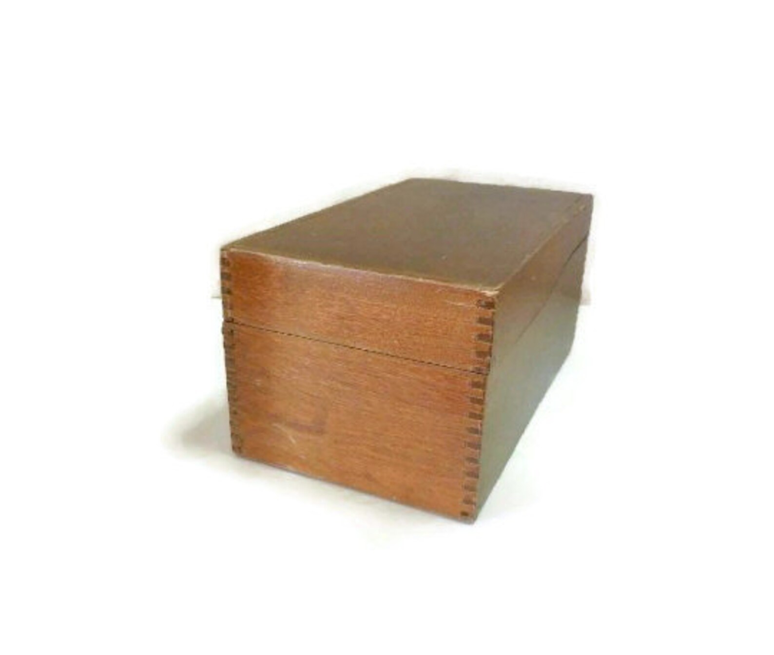 Vintage Wood File Box Dovetailed Wood Office Storage Box Etsy