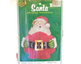 Santa  Honeycomb Centerpiece | NIP Jolly Santa Beistle Art-Tissue Decoration